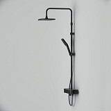 F078F722 Func, душ.система: см-ль-полка д/ванны/душа, душ.штанга, верхн. душ квадр., ручн.душ, черн.