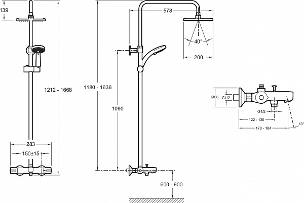 Душевая стойка Jacob Delafon July E78192-CP