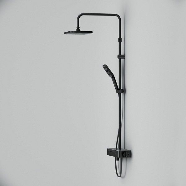 F078F722 Func, душ.система: см-ль-полка д/ванны/душа, душ.штанга, верхн. душ квадр., ручн.душ, черн.