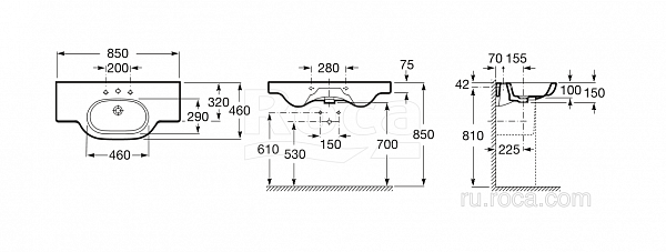 Раковина Roca Meridian 85x46 32724D000