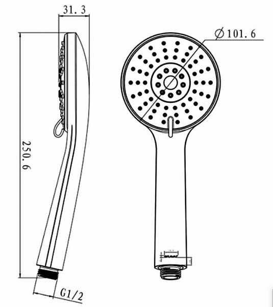 Ручной душ 3 режима Bravat Stream P70138CP-1A-RUS