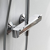 F078F400 Func, душ. система: см-ль д/душа с ТМС, душ.штанга, верхн. душ квадр., ручн.душ, хром