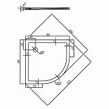 Душевой поддон Aquaton Калифорния 90х90 в четверть круга белый 1A713636CA010