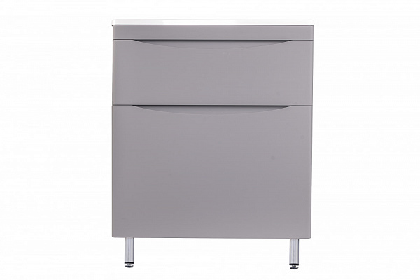 Тумба напольная "Бергамо мини 70" (2 ящ.) Люкс антискрейтч серый, под раковину, PLUS СС-00002312