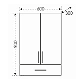 Подвесной шкаф над стиральной машиной Дублин 60/90 Санта 423003