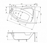 Акриловая ванна Besco Rima 160x100 WAR-160-NP Правая