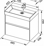 Тумба с раковиной Aquanet Бруклин 70 белый 00212597