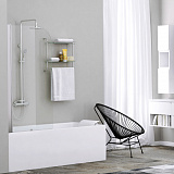 Стеклянная шторка на ванну Wasserkraft Leine 35P01-80WHITE