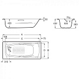 Стальная ванна Roca Swing Plus 170x75 236755000 с отверстиями под ручки