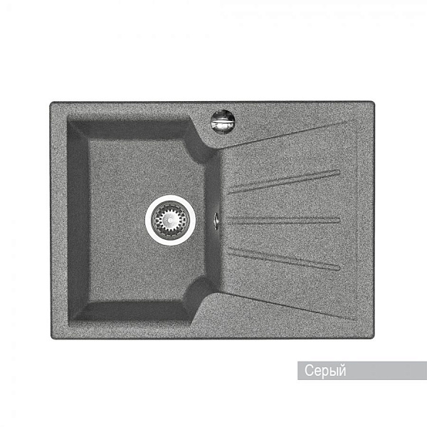 Мойка для кухни Aquaton Монца прямоугольная с крылом серая 1A716032MC230