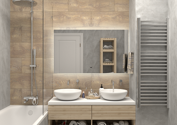 Зеркало Континент "Trezhe Led" 1200х700 с бесконтактным сенсором, холодная подсветка