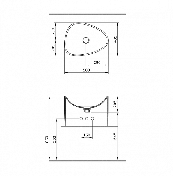 Раковина Bocchi Etna моноблок 1162-005-0125 черная
