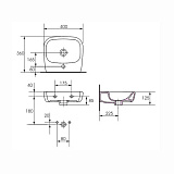 Раковина Cersanit FACILE F40 UM-FA40/1-P отверстие под смеситель справа