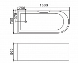 Ванна пристенная GR-2201R (75x150x56) GROSSMAN 1 место