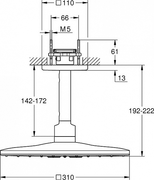 Верхний душ Grohe Rainshower SmartActive Cube 26481000