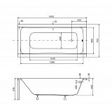 Акриловая ванна Besco Optima 140x70 WAO-140-PK