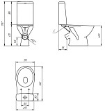 Унитаз-компактТ Cersanit Flavis 64288 031 3/6 DPL EO SLIM