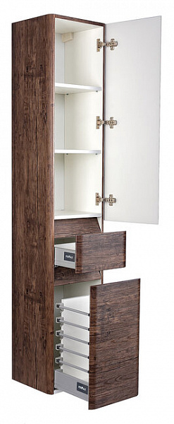 Шкаф-пенал универсальный Style line Атлантика 35х175, Люкс старое дерево, PLUS