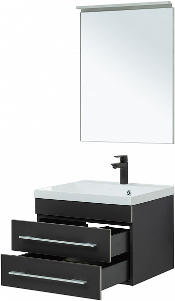 Тумба под раковину Aquanet Верона 58 New черный матовый 00272428