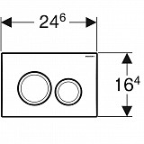 КЛАВИША СМЫВА GEBERIT DELTA20 МАТОВЫЙ ХРОМ 115.127.46.1