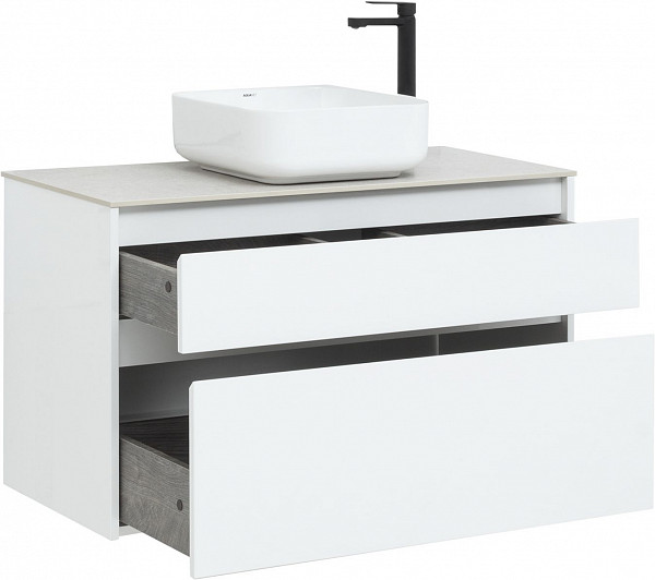 Тумба под раковину Aquanet Nova Lite 100 белый (2 ящика) 00242581