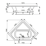 Акриловая ванна Vagnerplast Cavallo Corner 140x140 VPBA140CAV3X-04