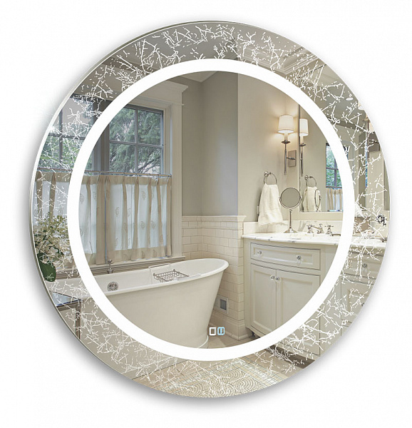 AZARIO зеркало Лаго Д770 (сенсорный выключатель+подогрев, Bluetooth)