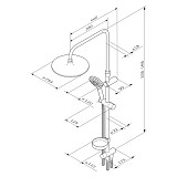 F0780064 Like душевая система, верхний душ 250 мм, ручной душ 120 мм, 3 функции, хром, шт.