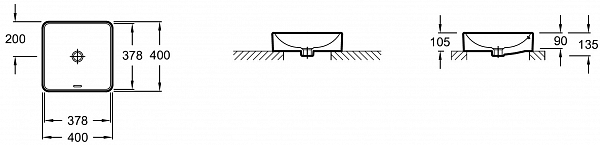 Накладная раковина acob Delafon Vox 40х40 см  EVG102-PT4