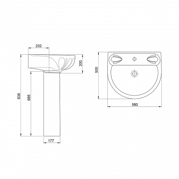 Раковина Santeri Лотос белый 131106S0010B0