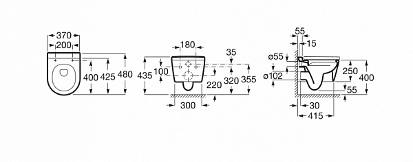 Унитаз (чаша) Roca Inspira Round подвесной безободковый 346528000