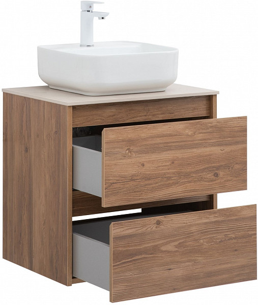 Тумба под раковину Aquanet Nova Lite 60 дуб шоколадный (2 ящика) 00287879