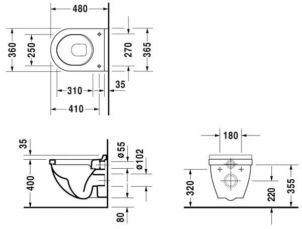 Унитаз Duravit Starck 3 2202090000 подвесной