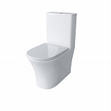 Унитаз Classic GR-4466S (620*365*820) напольный БЕЗОБОДКОВЫЙ с тонкой крышкой, 2 места