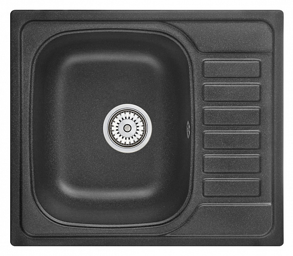 Мойка кухонная Granula квадратная кварц 5801, ЧЁРНЫЙ