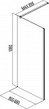 Боковая стенка Aquanet Cinetic AE12-F-90H190U-CT 900, прозрачное стекло AE12-F-90H190U-CT