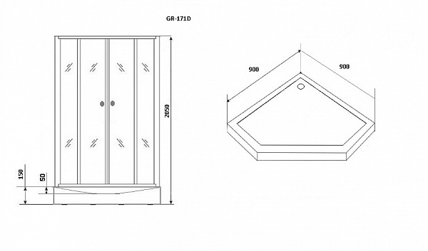 Душевая кабина Grossman GR171D 90x90 Classic