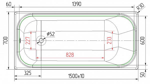 Чугунная ванна Ностальжи 150X70 с отверстиями под ручки, Универсал