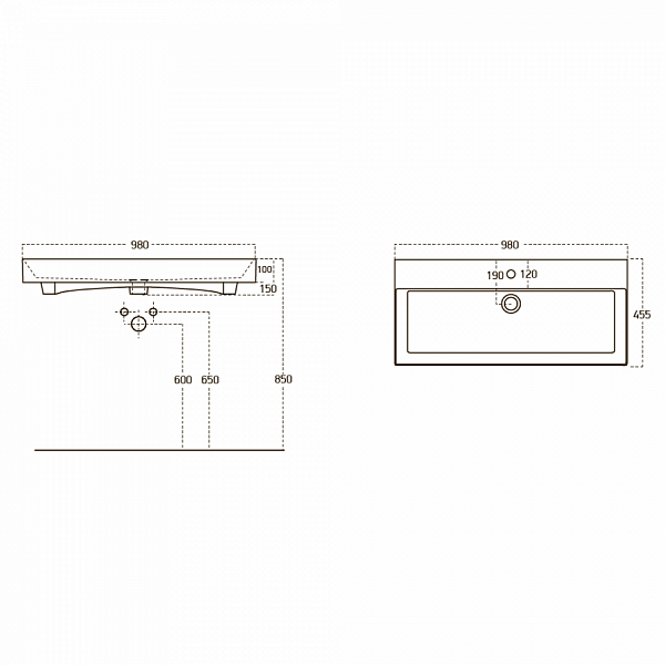 Раковина мебельная  100 см STENCE