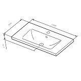 M85AWCC1002WG X-Joy, Раковина мебельная, керамическая, 100 см, встроенная, цвет: белый, глянец