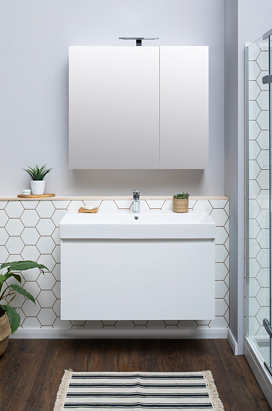 Тумба с раковиной Aquanet Йорк 85 белый 00212593