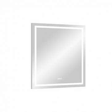 Зеркало Континент "Verte Led" 800х900 с часами, датчиком движения