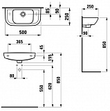 Раковина Laufen Pro 8.1695.7.000.106.1 правая