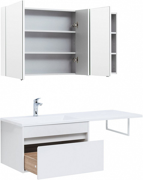 Тумба под раковину Aquanet Токио 68 белый (подвесная, 1 ящик) 00236917