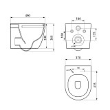 Унитаз подвесной Point Афина PN41041 безободковый, сиденье микролифт
