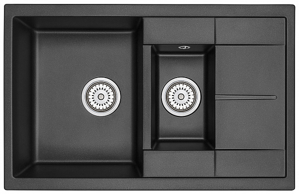 Мойка кухонная Granula прямоугольная кварц 7802, ШВАРЦ