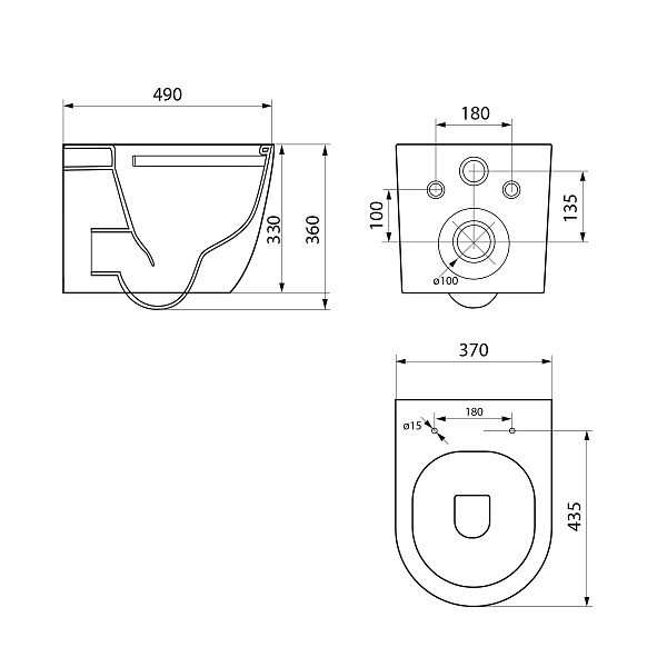 Унитаз подвесной Point Афина PN41041 безободковый, сиденье микролифт