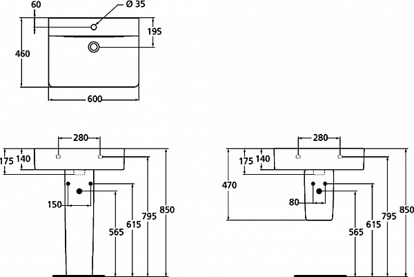 Раковина Ideal Standard Connect Cube E794501