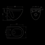 Комплект Инсталляция для унитазов AlcaPlast Sadromodul, клавиша смыва AlcaPlast THIN и Унитаз Sanita Luxe Attica SL DM