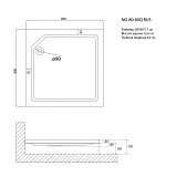 Душ. поддон NG-80-80Q RUS (80*80*17) квадрат, для 6688, 6888